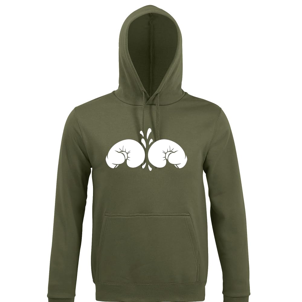 Boxkampf - Guanti da boxe da uomo, con cappuccio, misura L