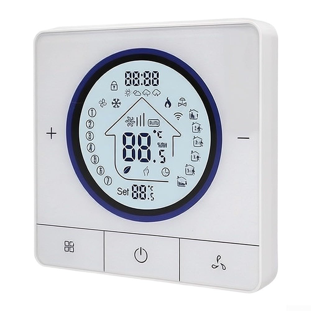 Digitaler Raumthermostat Wandmontage LCD Display for weiß Digitaler