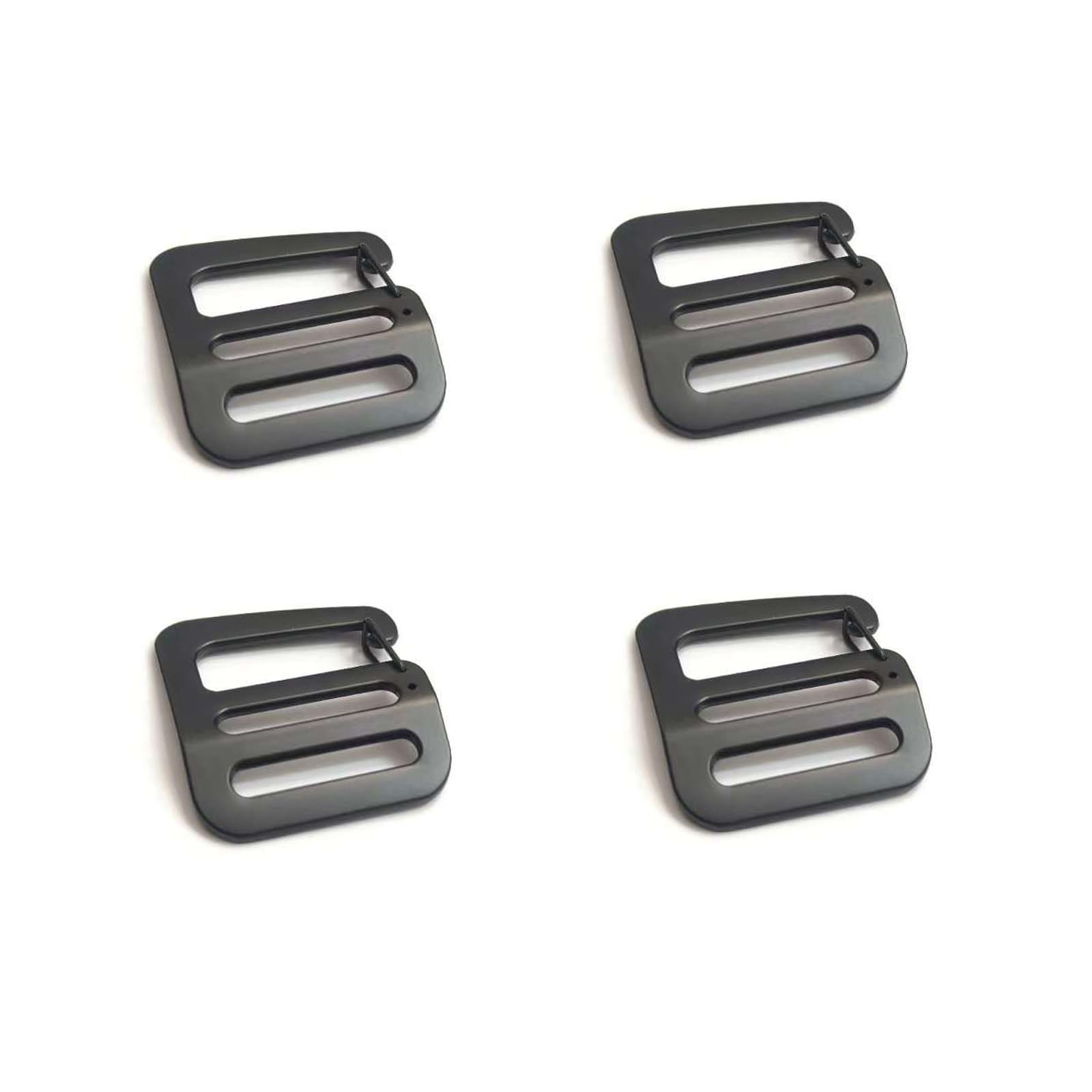 4 PCS Zinc Alloy G Hook Wave Buckles with Adjustable Spring Door, Tactical Carabiner Clip Buckle Adjustable Webbing G Shaped Backpack Strap Belt Bag Buckle Replacement for 1 Inch Webbing/Black