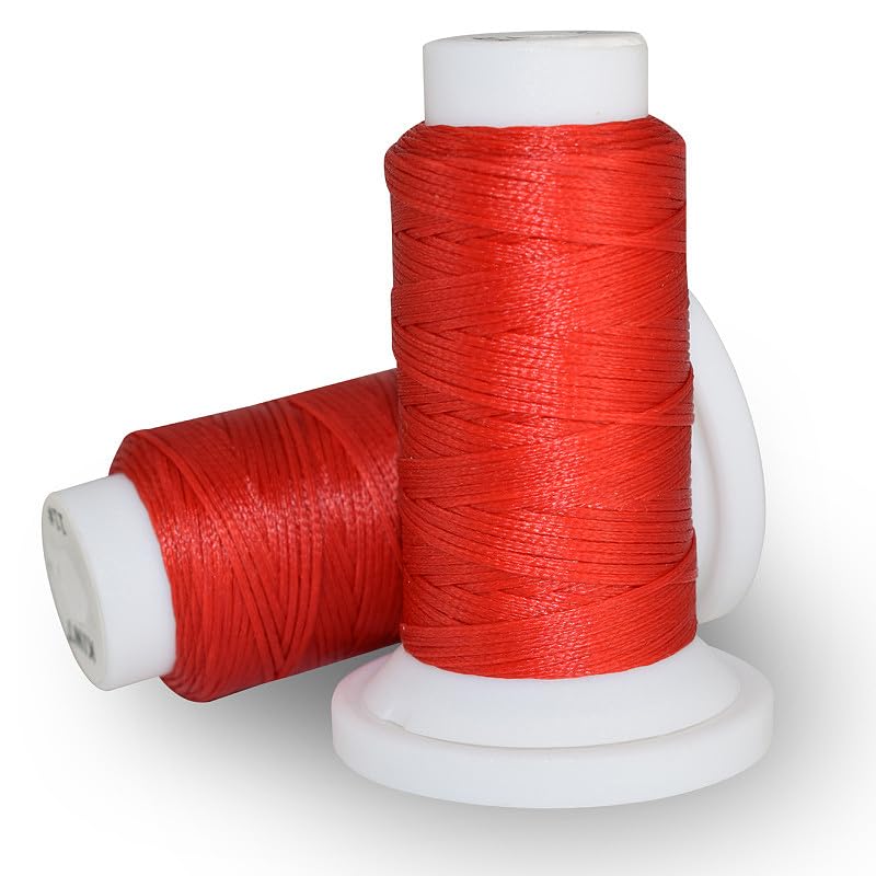 54.68 Yards Red 0.8mm Flat Waxed Polyester Cord Jewelry Beading Cords Sewing Craft String for Leather Sewing Stitching