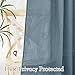 RYB HOME Extra Long Linen Curtains Semi Sheer Drapes Natural Linen Textured Blend Boho Window Decor for Living Room Bedroom Front Door High Ceiling Window, Stone Blue, W 52 x L 84, 1 Pair