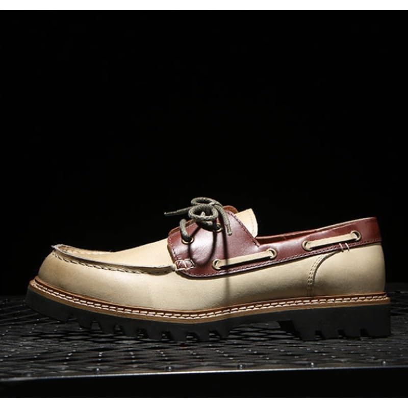 Men's Casual Dress Shoes Men's Leather Platform Formal Derby Shoes for Business Dinners(White,8.5)2