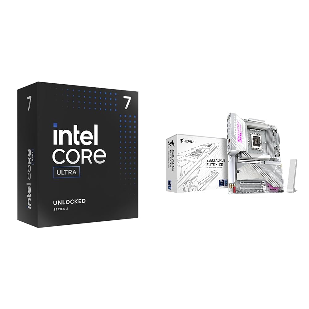 Intel Ultra 7 Desktop Processor 265K - 20 cores (8P+12E) & GIGABYTE Z890I AORUS Ultra Ultra Core (Series 2) LGA 1851, Mini-ITX, DDR5, 2X M.2, PCIe 5.0, Thunderbolt 4, WIFI7, 2.5GbE LAN, EZ-Latch