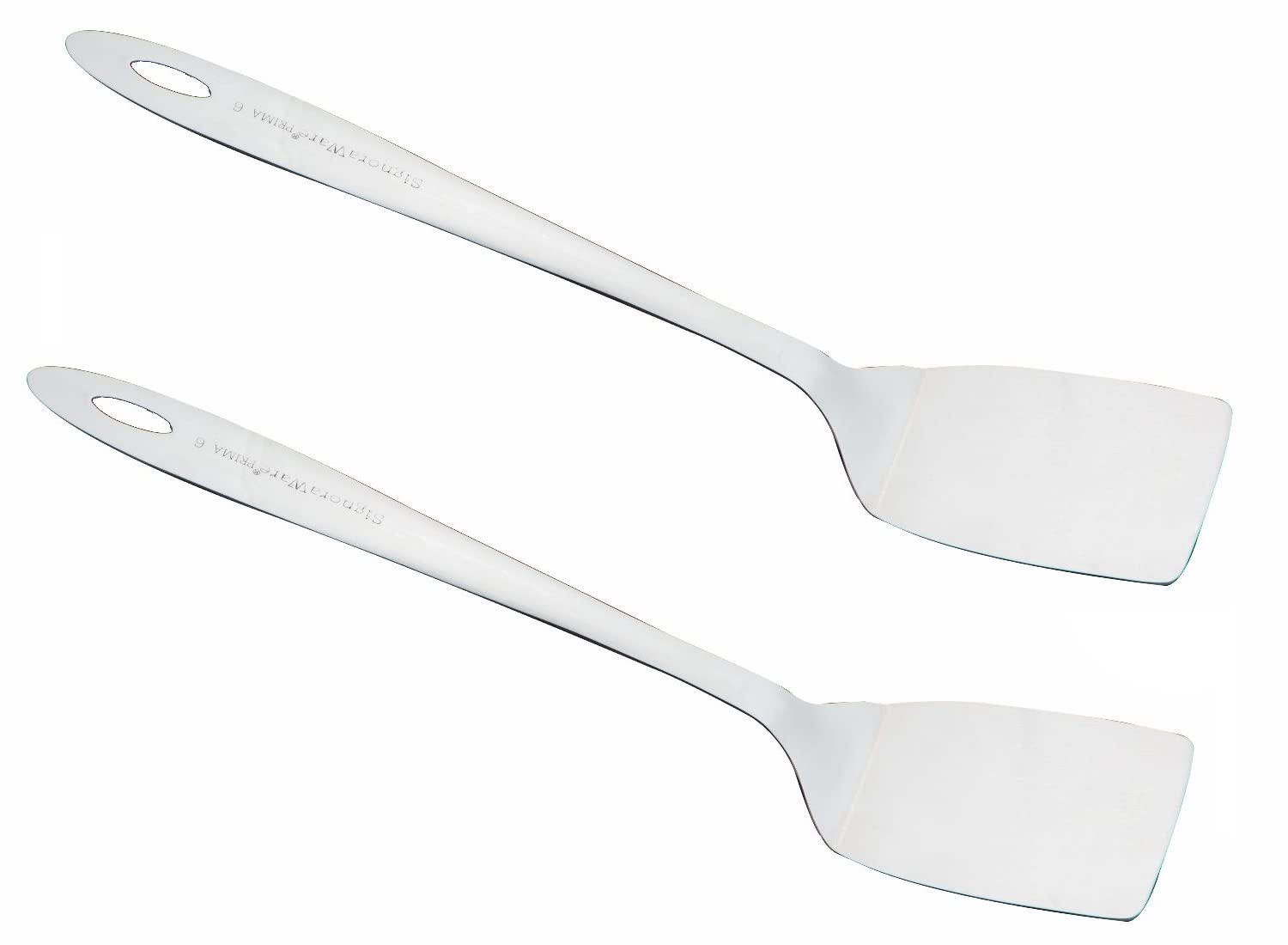 Signora Ware Kitchen Tools Stainless Steel(Food Grade) Heavy Gauge(1.5 MM) Prima Plain Turner/Spatula/Cooking Turner No.4 for Dosa/Roti/Omlette/Paranthas/Pavbhaji/Breads (Size 27 Cm) Set/2