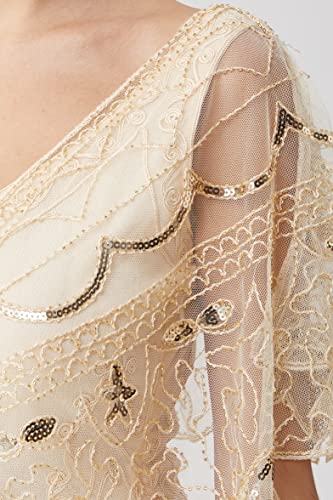 BABEYOND 1920s Shawl Wraps Sequin Beaded Evening Cape Bridal Shawl Bolero Flapper Women Cover Up3