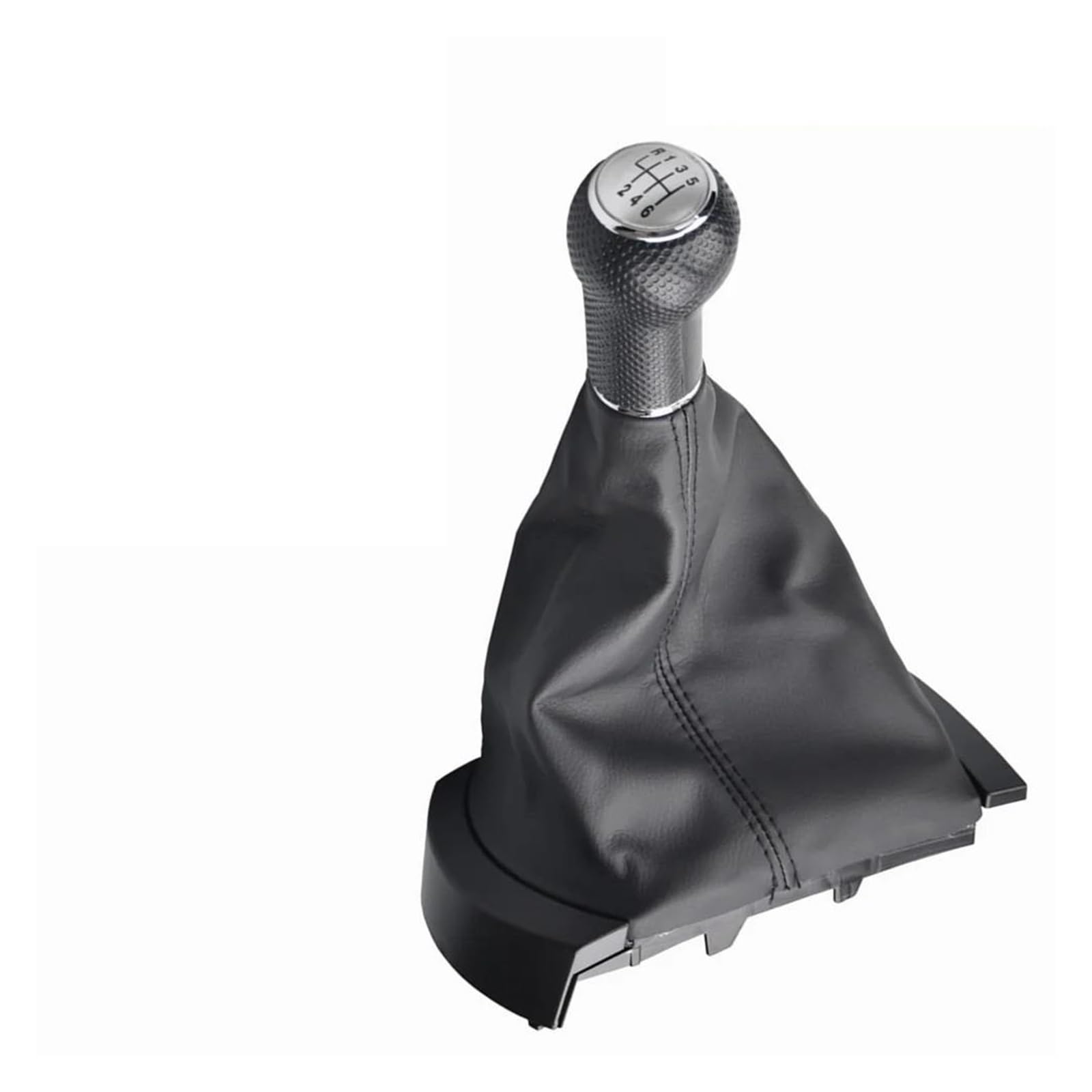 MOCALUX Gear Stick Shift Lever Knob for SEAT for Ibiza 2002-2010 12mm Car Gear Shift Knob Lever Shifter Gaitor Boot Modification Parts(Silver,for 6 Speed)