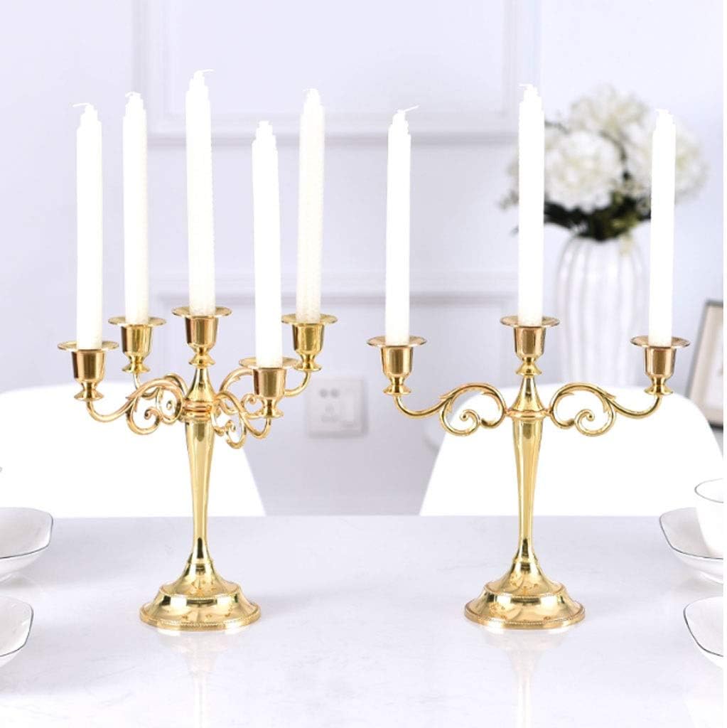 Candlestick Candle Holder 3/5 Arms Metal Candelabra Candlestick Candle Holder Candle Stand for Wedding Dining Table Christmas Party Home Decoration(G3 Arms) (Silver 3 Arm