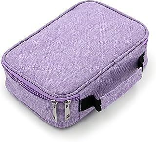 IGNPION Large Pen Pencil Case Stationery Pouch Bag Case for School/College/Uni.- Sleeve Detachable for Flexible Use (Purple)