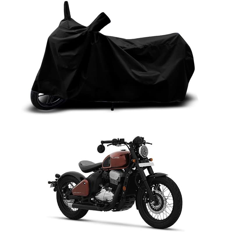 Image of 100% Scratchproof /UV-Rays /Heat Protection /Birds Dropping /Water Resistant /Dust Proof /Waterproof /Full Bike Scooty Two Wheeler Body Cover Compatible for Jawa 42 All Varients[Black]