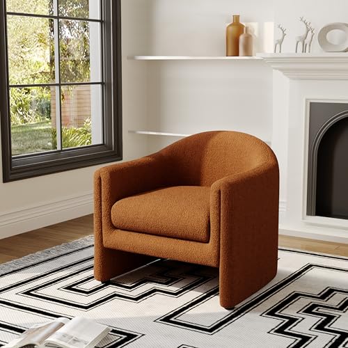 Sillón barrel peluche naranja oscuro miniatura 3