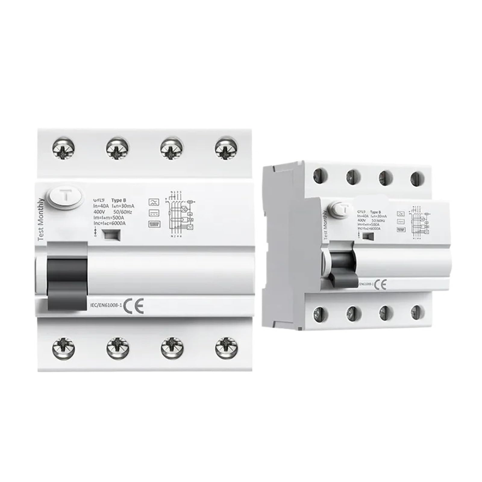 OSHZIKJII 1pcs Current breaker DC RCCB RCD 4P 40A 63A 30mA 300m(4P,63A 30mA)