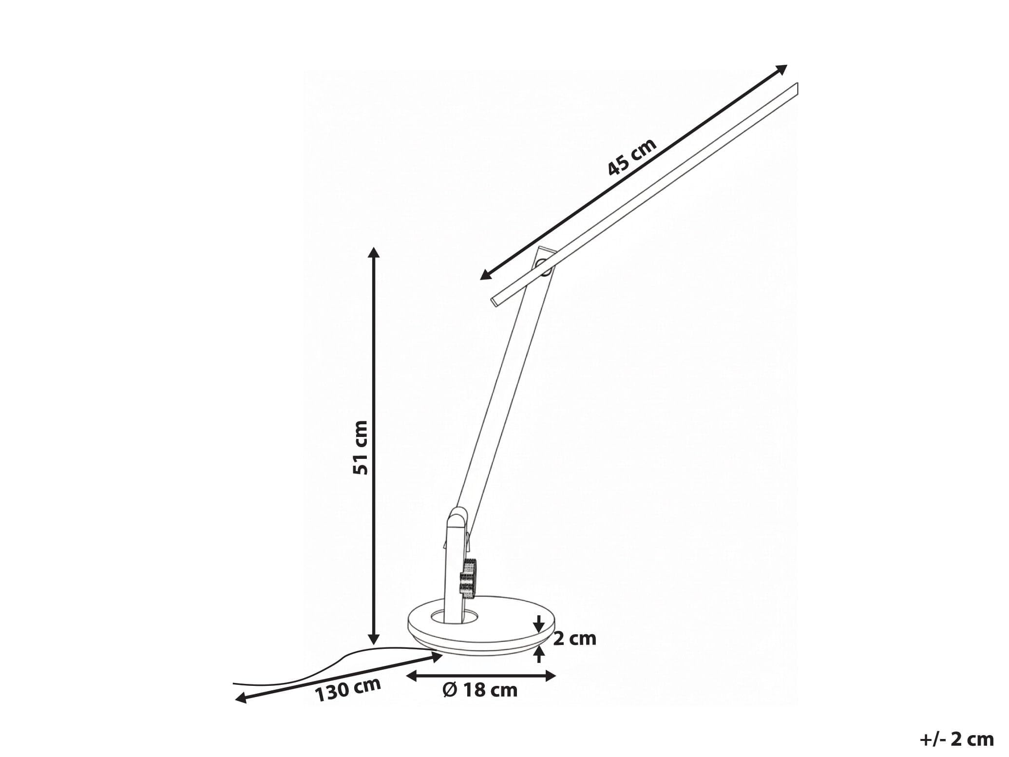 Beliani Schreibtischlampe LED grau verstellbar dimmbar modern für Homeoffice Cetus