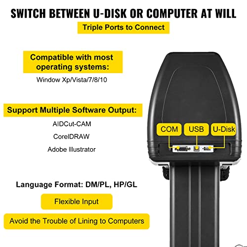 image for VEVOR Vinyl Cutter, 34in/870mm Vinyl Plotter, Offline Operation with L
