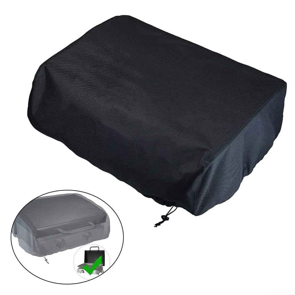 Copertura per barbecue resistente e impermeabile, 57 x 48 x 23 cm, in tessuto di bue 420D, con coulisse regolabile, adatta a griglie da 56 cm, protezione esterna resistente alle intemperie