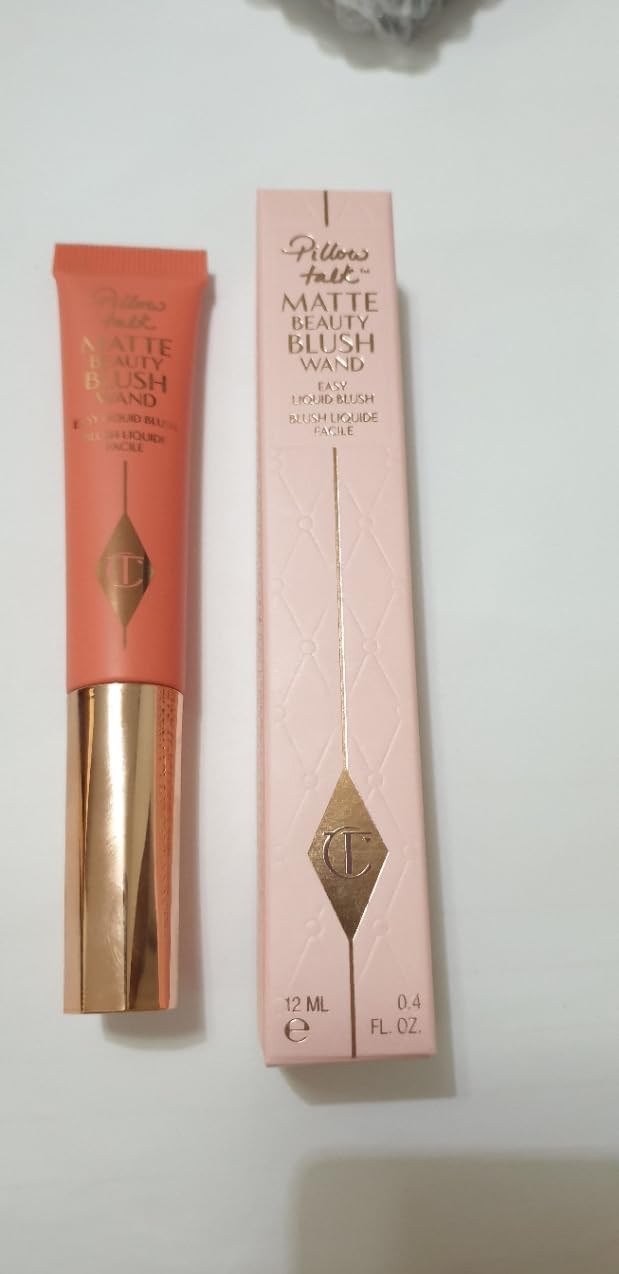 Charlotte Tilbury Original | MATTE BEAUTY BLUSH WAND | PILLOW TALK PEACH POP | 12 ml | (Paquete de 1 unidad) by BELLA