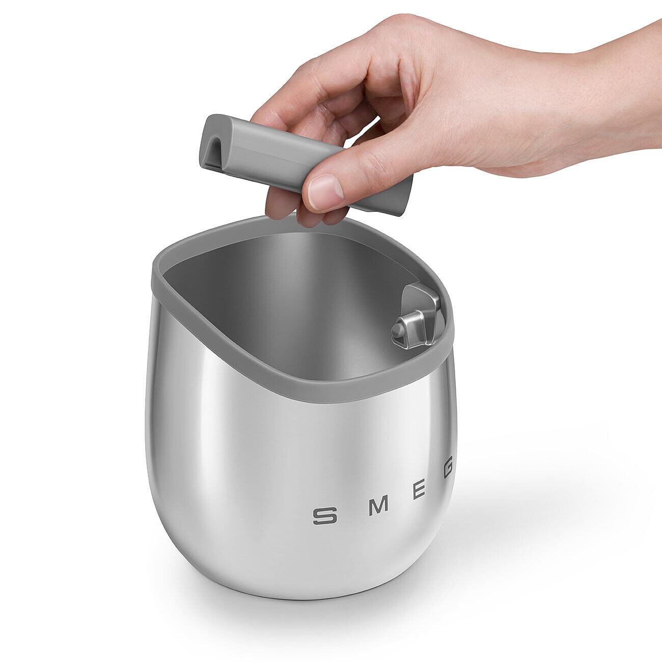 Smeg, Battifondi per Macchine da Caffè ECKB01, Acciaio Lucido, 126x125x130 mm