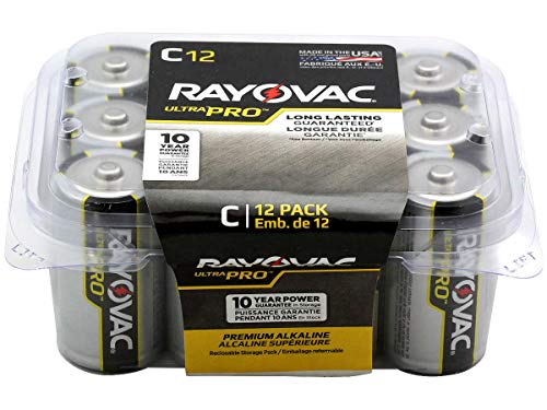 Rayovac Batteries ALC-12PPJ UltraPro Industrial Alkaline Battery, C Size, Standard, Black (Pack of 12) #1