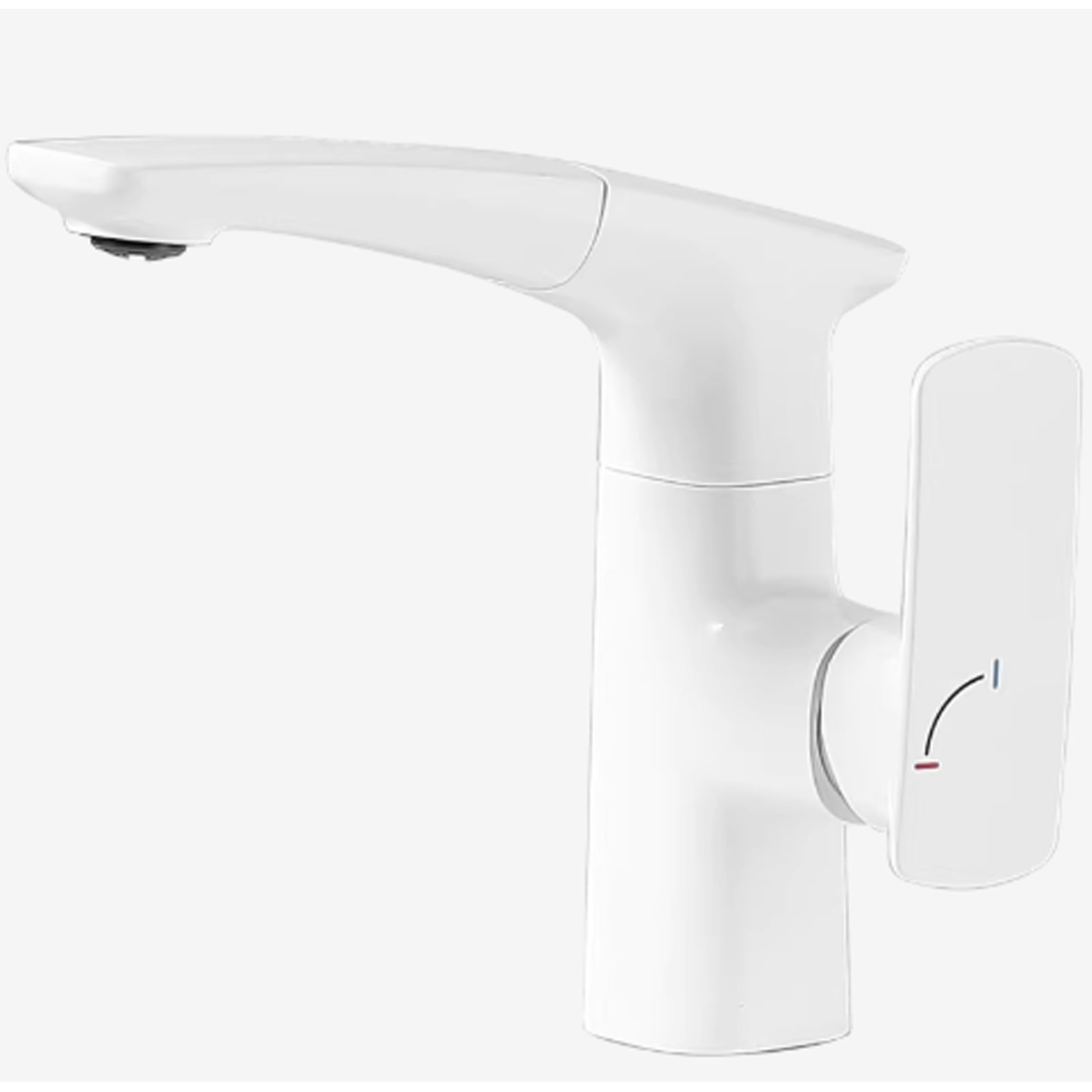 JRUIA 360° Rotating White Kitchen Faucet, Brass Bathroom Sink Faucet, Hot And Cold Water Supply, Water Supply Pipe Included