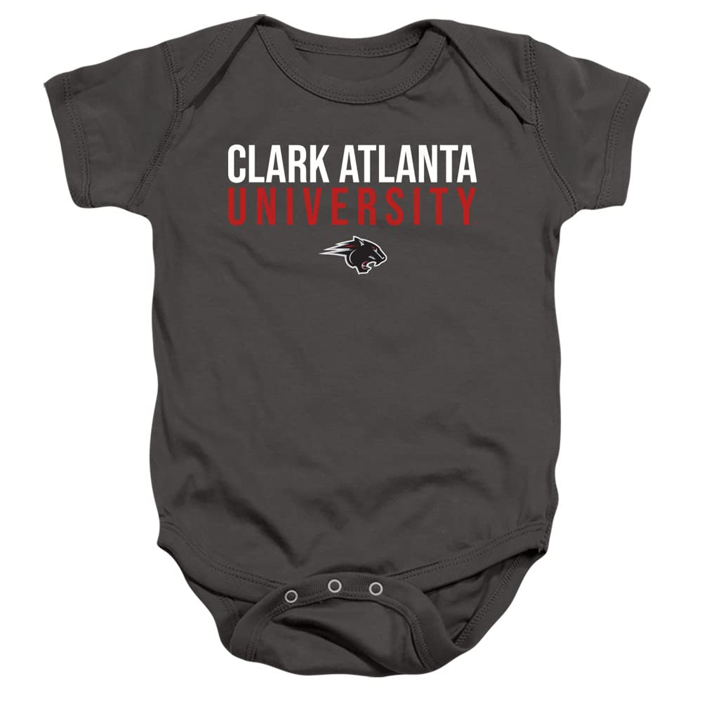 Clark Atlanta University Official Stacked Unisex Infant Snap Suit for Baby,Charcoal, 6 Months