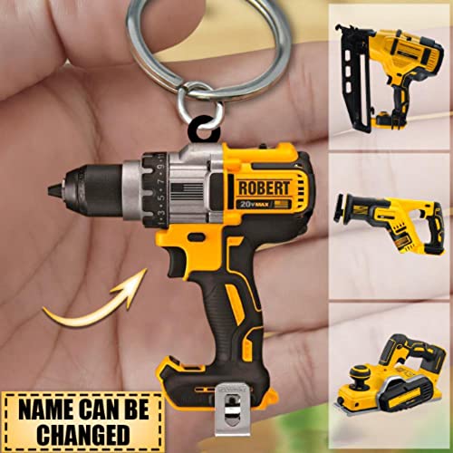 2023 Personalized Power Tool Acrylic Keychain Gift For Plumbers Electricians Contractors Dad Boyfriend Husband Gift Ideas 2D Print #TOP3