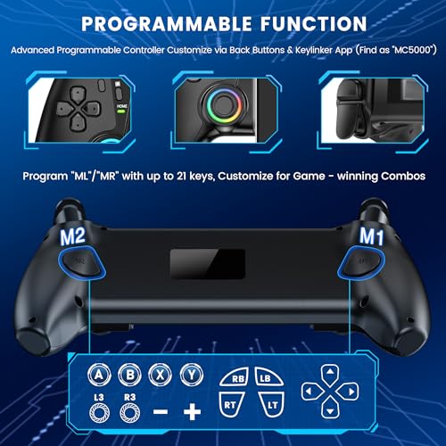 Image of Mobile Gaming Controller for iPhone /Android /Switch 2 /Switch /OLED /iPad Mini, Wireless Switch Controller One-Piece Joypad with Hall Effect Joysticks /Hall Triggers Support Xbox Cloud, Steam Link,Black