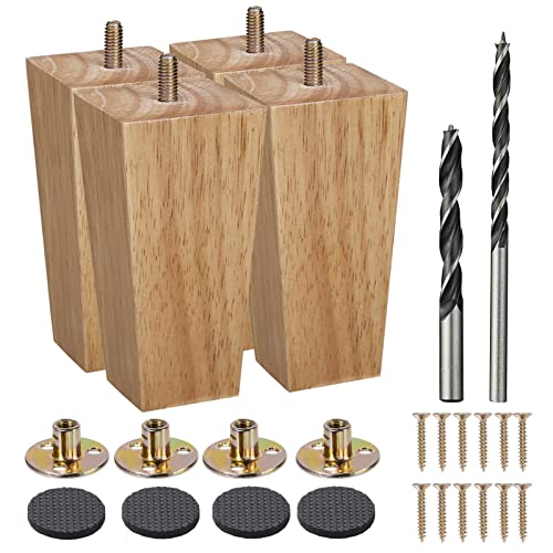 Wood Furniture Legs 5 Inch Sofa Legs Pack Of 4 Round Couch Legs Espresso,Mid Century Desk Legs,Furniture Feet,Sofa Replacement Parts Can Be Used In Cabinets,Coffee Tables,Footstools (5 Inchse) #TOP1