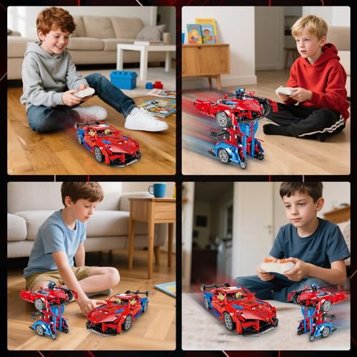 Image of 2 in 1 Remote Control Racing Car Building Blocks, Compatible with Lego STEM Toy Building Toys 694 PCS, Gifts Toys for Age 8-12 Years Old Kids Boys