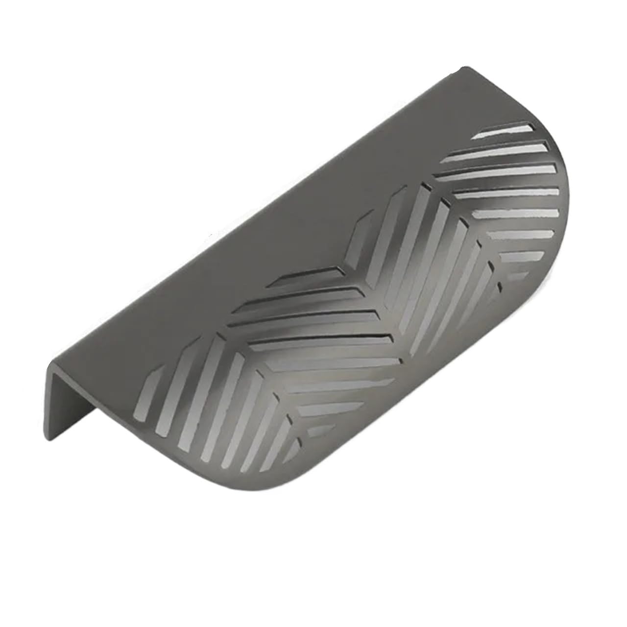 Mohuied Gray-Big Recessed Handle Modern Simple Leaf Shaped Concealed Handle Hidden Pulls Wardrobe Cupboard Wine Cabinet Furniture Drawer Knobs(Gray-Big)