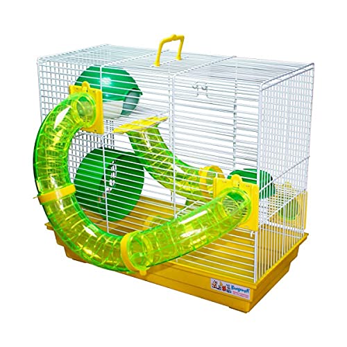 Gaiolas Bragança Gaiola hamster tubos divertidos 3 andares, Amarelo