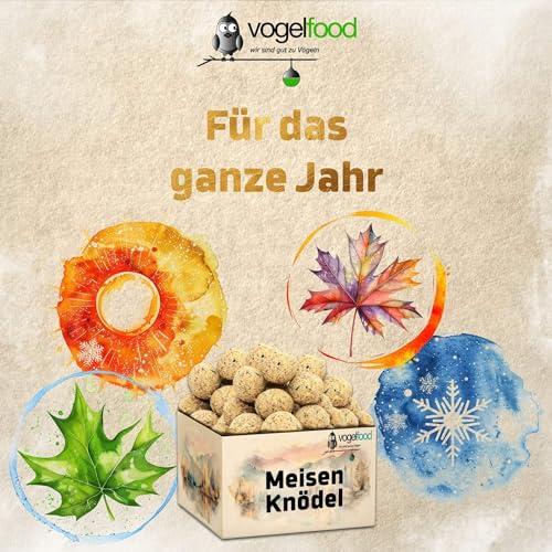 Samore 200 Stück (a 90g = 18 kg) Meisenknödel ohne Netz Vogelfutter Wildvogelfutter Meisenkugeln Ganzjahresfutter Fettfutter |Nährstoffreiches Ganzjahresfutter für alle Vogelarten | Körnerkugeln