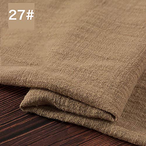 YOUMU - Tela de lino y algodón, para manualidades, vestidos, camisetas, cortinas, cojines, disfraz sólido, 27, 53x39