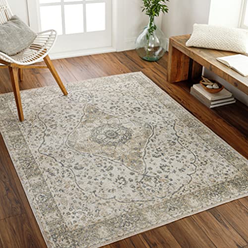 Livabliss Celine Riffa Machine Washable Carpet Runner 66x115 cm, Vintage Boho Design for Hallway Kitchen & Living Room