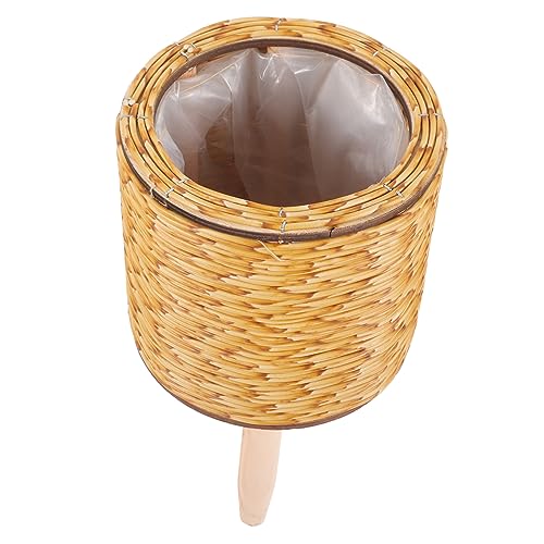 YARNOW Jardinière Tressée Panier à Plantes Tissé Support Pour Pots De Fleurs Intérieur Étagère Pour Plantes Bois Succulentes