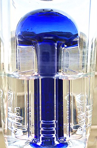 YF420 Glas Bong Tree Dome und Vogel Kragen Percolator Pfeife 18,8 mm Schüssel Wasserpfeife 16"hoch (blau) – Bild 5
