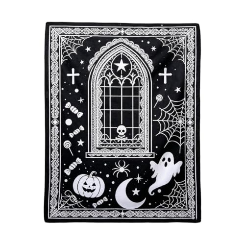 50x59 Inch Gothic Lace Coloring Blanket Halloween Art for Adults Decor,A - image 1