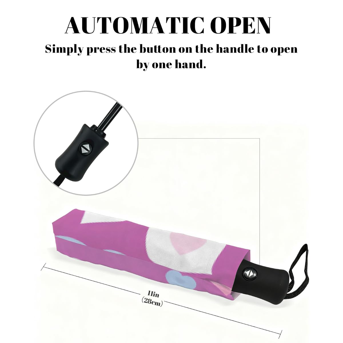 Paraguas compacto de viaje resistente al viento, plegable, para lluvia, apertura automática, protección contra rayos UV y agua