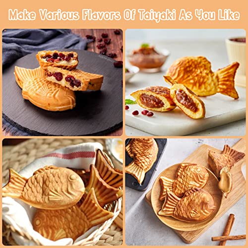 image for FineMade Taiyaki Fish Waffle Maker Machine with Non Stick Cooking Plat