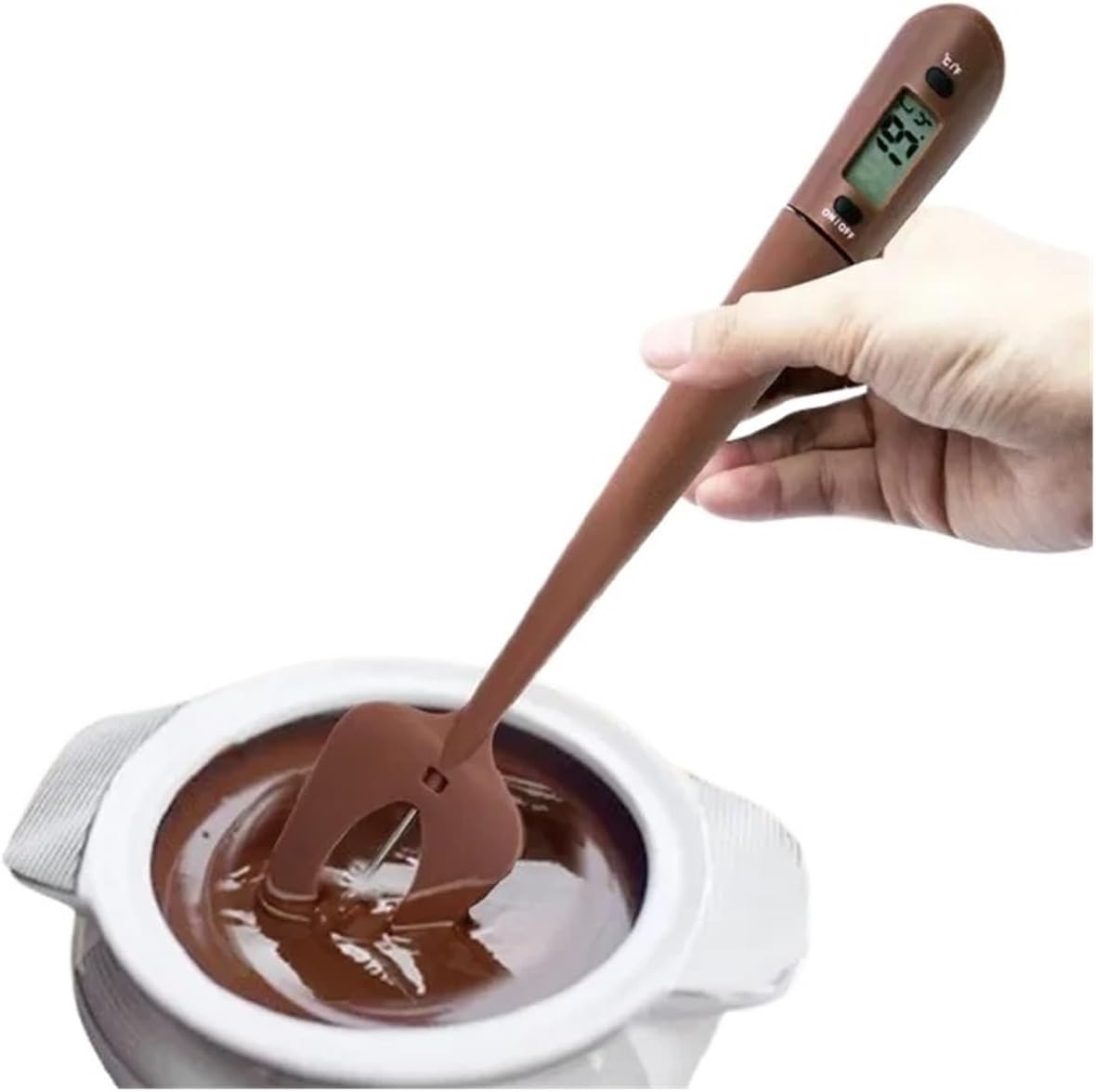 Fast Instant Read Digital Candy Thermometer Spatula For Making Chocolate,jams Syrups(Blue and white)