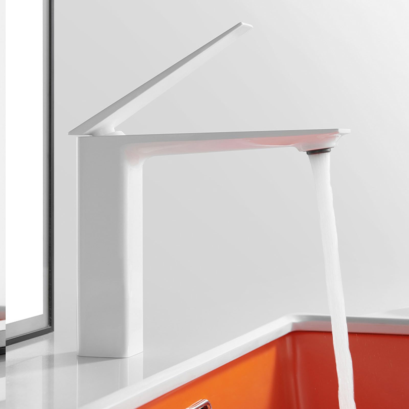 Fanjubei White Bathroom All-Copper Hot And Cold Basin Faucet,