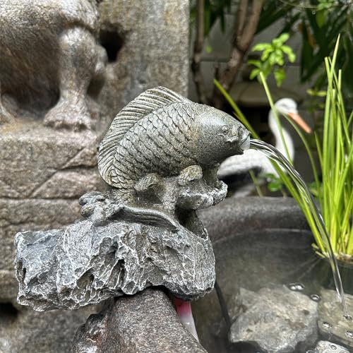 ZYZSY Fontaine de Jardin en Plein air Gargouille, cracheurs d'étang pour Petits étangs, aménagement paysager d'eau à Circulation Automatique pour Bassin à...