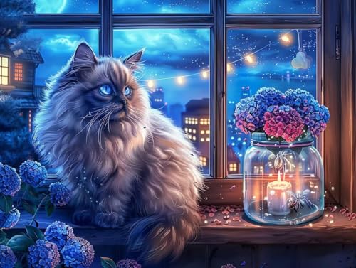 Diamond Painting Chat 5D DIY | Peinture Diamant Enfant Adulte 80 x 110 cm