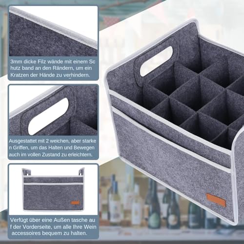 Bolsa de almacenamiento de vino plegable para picnics y fiestas con sistema acolchado 6