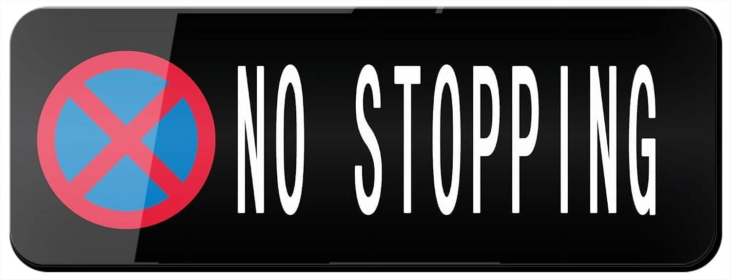 No Stopping Sign, 3 x 10 Inch Acrylic