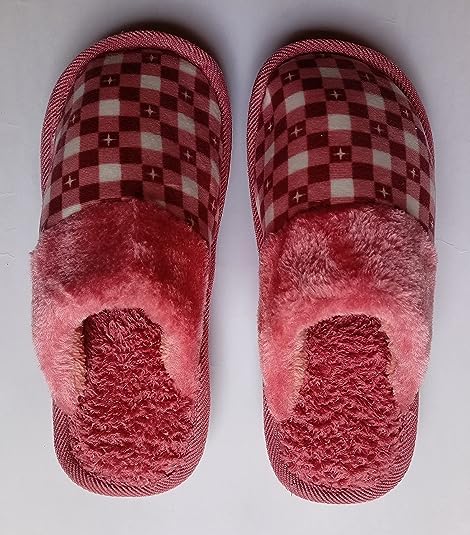 BSAT STORE Winter Indoor Women Slippers House Plush Soft Cotton Slippers Non-Slip Floor Shoes Home Slippers Women Slides for Bedroom Multicolour 1 Pair 3 513+qmCjEoL