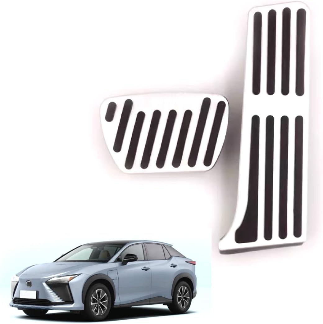 Car Pedal Covers for Lexus RZ 2023 2024 2025, Auto Aluminum Gas Pedal Covers Accessories Replacement, Non-Slip Accelerator Brake Foot Rest Pedals(Set of 2)