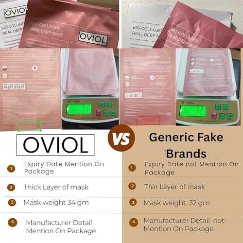 Image of OVIOL Collagen Face Mask Pack of 4 Overnight Pack of 4 Deep Collagen Night Mask Korean Glass Skin Hydrogel Mask for Deep Hydration, Anti-Aging & Pore Minimizing | | Hyaluronic Acid, Niacinamide, Vitamin E (34g)(4 pack)