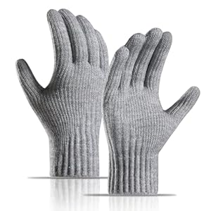 TAGVO Guantes de Punto Touch Screen para Mujer Guantes de Cálidos Invierno Guantes de Conducción Talla única