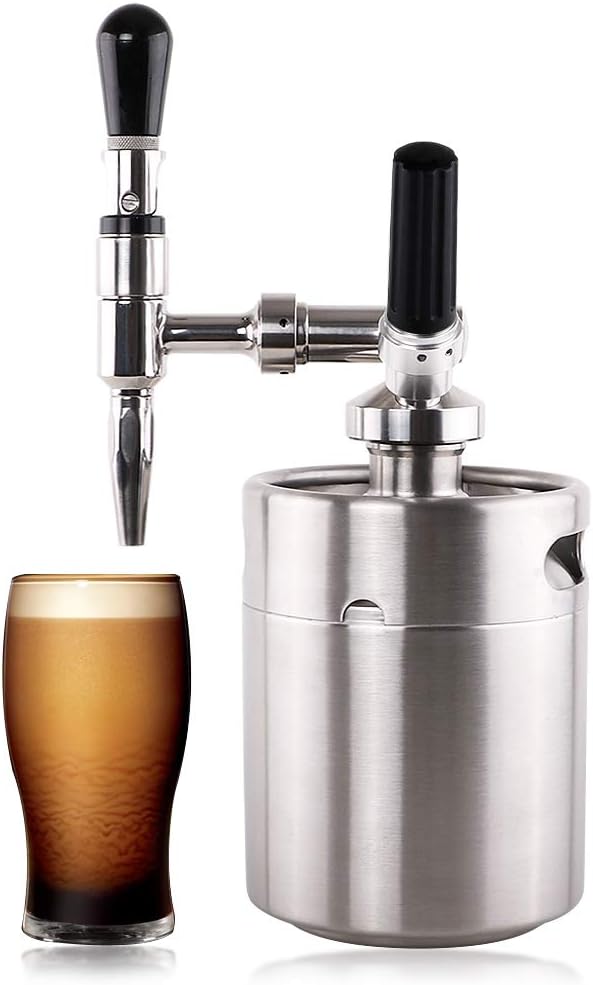 Lamtor Nitro Cold Brew Coffee Maker 64 OZ Mini Stainless Steel Keg Home brew coffee System Kit Best Choice of Diy Coffee Lovers