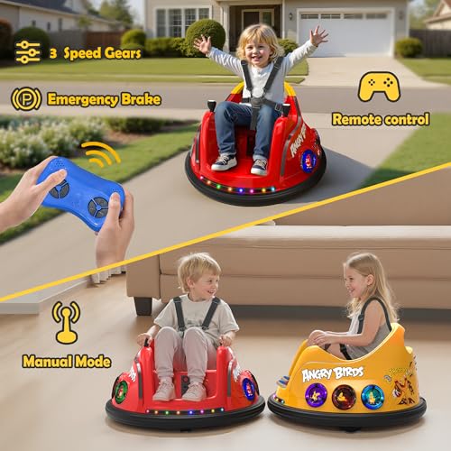 Image of ANPABO 12V Bumper Car for Toddler, w /Remote Control, 360 Spin, Red