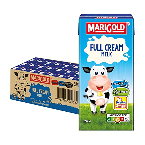 MARIGOLD Full Cream UHT Milk Plain 24 x 200ml
